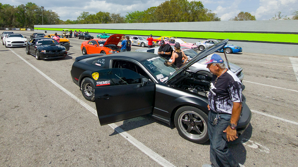 TREMEC Stick Shift Shootout competitors in staging lanes.