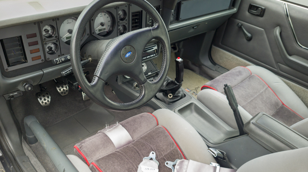 Interior of Scott Triolo’s 1985 Ford Mustang GT