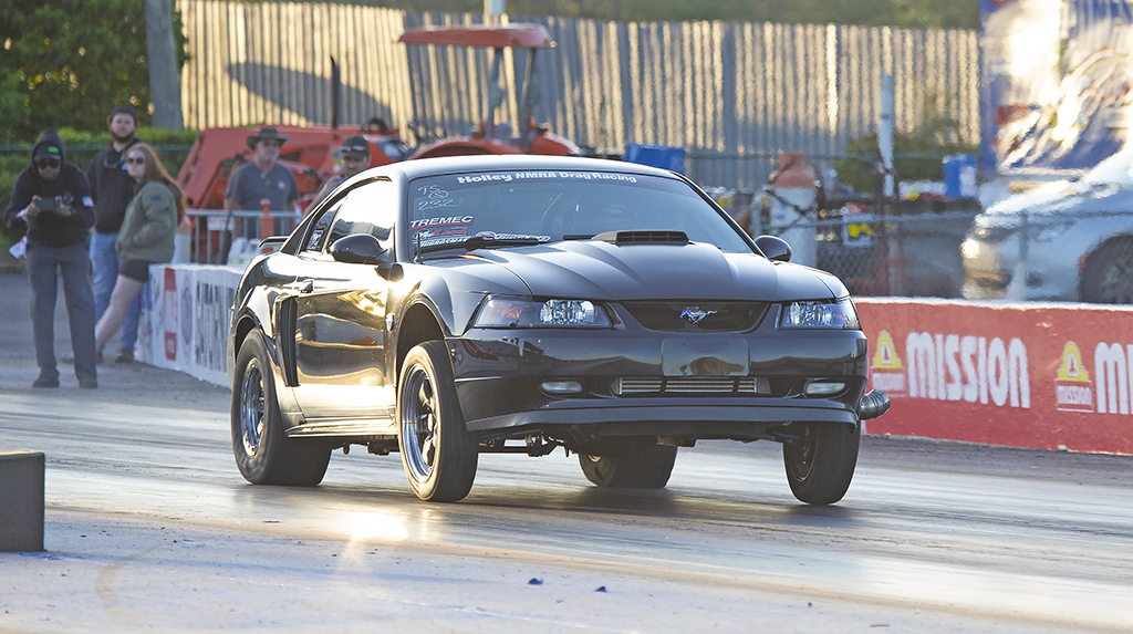 Black Mustang Mach 1 Drag Racing