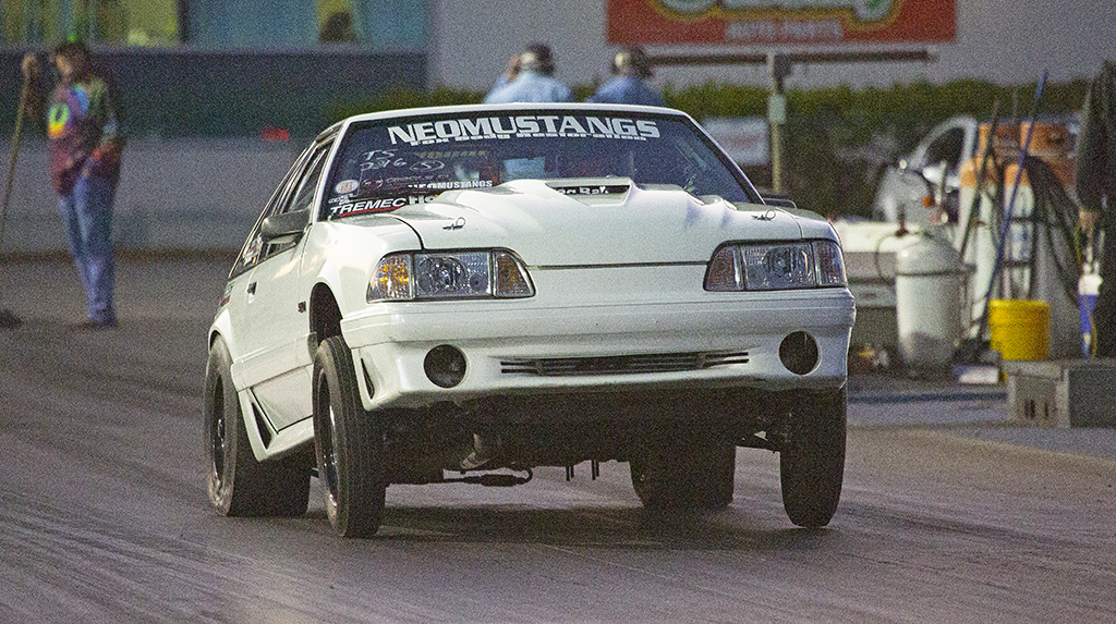 White Fox Body Mustang Drag Racing