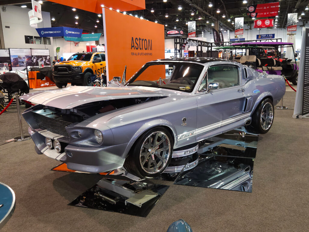 Another unique, built from scratch new Mustang on display was The Mustang Brothers “The Outlaw” GT500KR. The first of 25 they plan to build, this one and the other 24 will feature TREMEC Magnum 6-speed transmissions paired with supercharged Ford Performance 5.4L crate engines. This particular one is painted Ford Brittany Blue Metallic. 