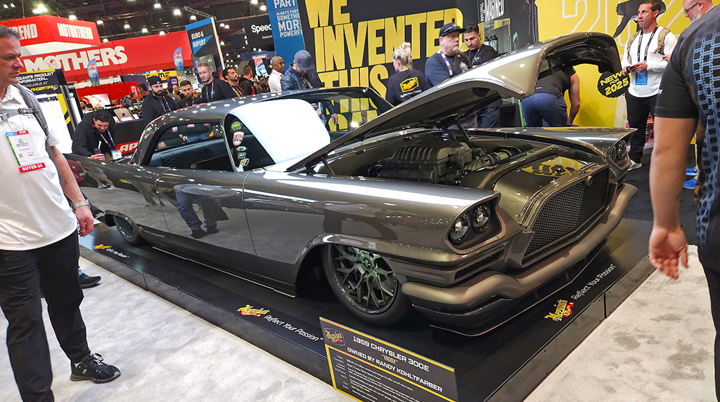 On display in the Meguiar’s booth (maybe filling the Meguiar’s booth is more accurate) was the TREMEC-equipped 1959 Chrysler 1000X we first saw at the 2024 Detroit Autorama competing for the Riddler Award. For full details on the car check out our article and video that shows the details on how this monster was built. 