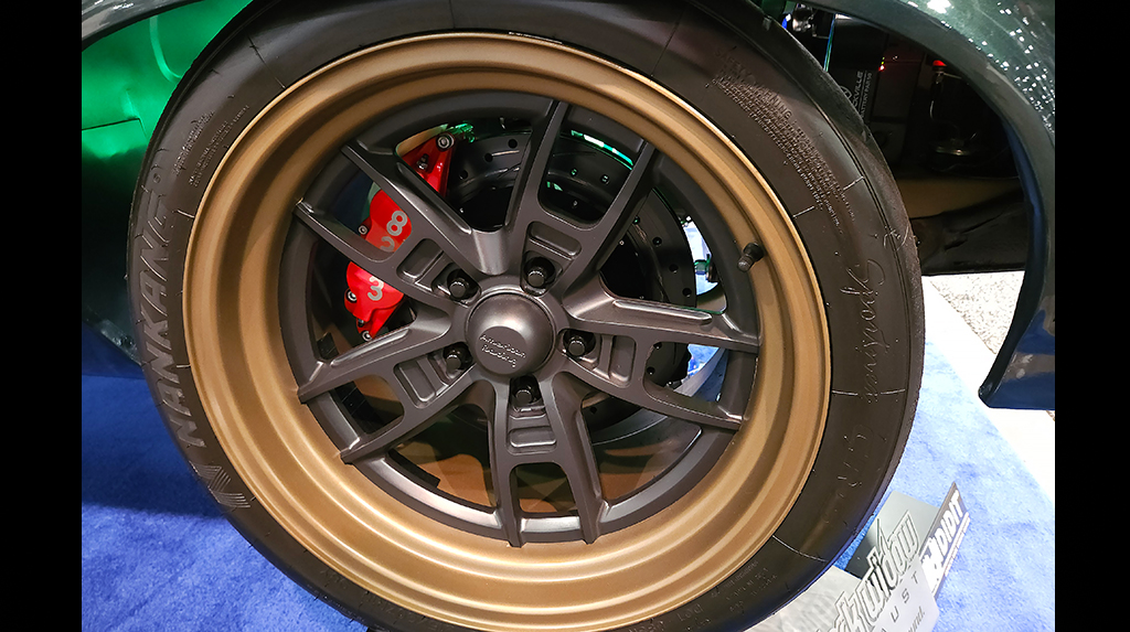 Attracting attention in the Eddie Motorsports booth was its killer Nova called “Renovated” rolling on some of the best looking custom wheels we’ve seen. The third pedal was easy to spot. 