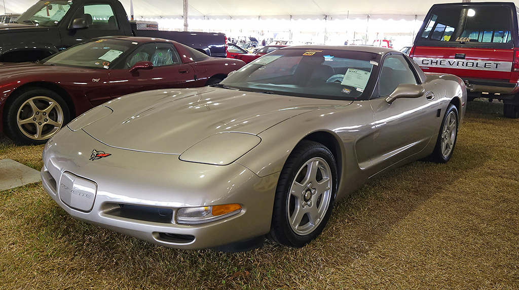  To attract more buyers for the C5 corvette, Chevrolet came up with the “budget” model C5 for 1999 and 2000, known as the “fixed roof coupe.” Only 4,031 were built, and it was discontinued after just 2 years of production. This 1999 fixed-roof was practically new with just 13 miles on the odometer. It sold for $34,100, right around its original sticker price: a real bargain with it’s not even broken in TREMEC T-56 6-speed transmission. The C5 generation of Corvettes was the first to be available with a TREMEC 6-speed