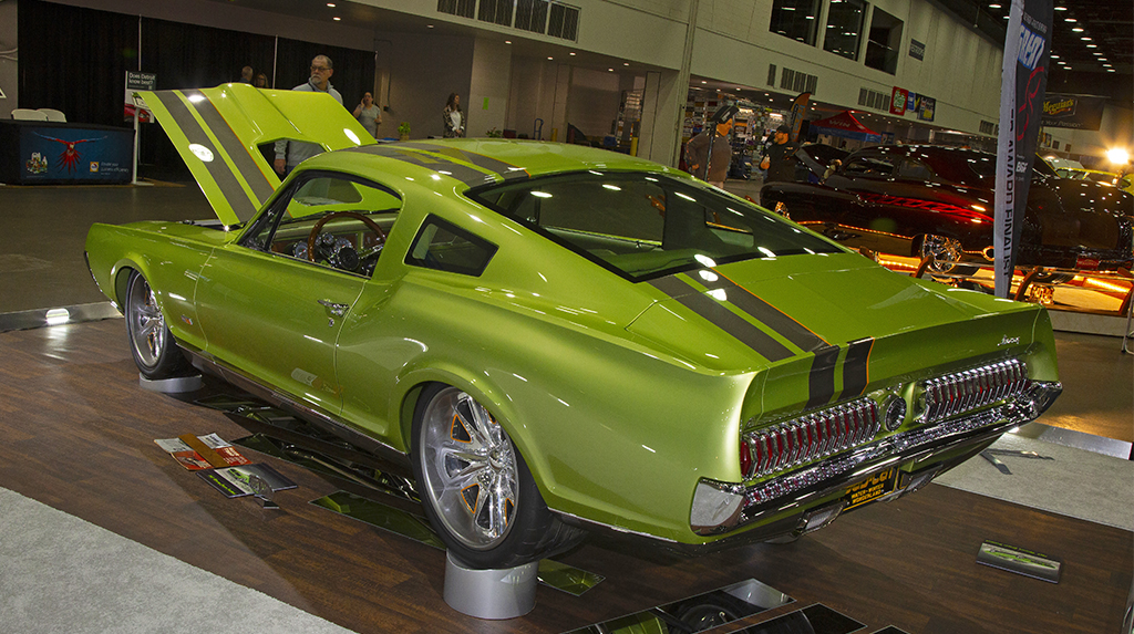 The quality of the build and grafting of the Mustang fastback onto the Cougar structure so flawless you would think this car was an actual concept built by Ford. Walking around the car, you can notice countless details and workmanship not seen at first, second or even third glance. All the subtle details work well to draw a viewer into the car versus a typical highly-customized build that puts it all right in your face screaming “Look at me!” while pummeling the senses. 