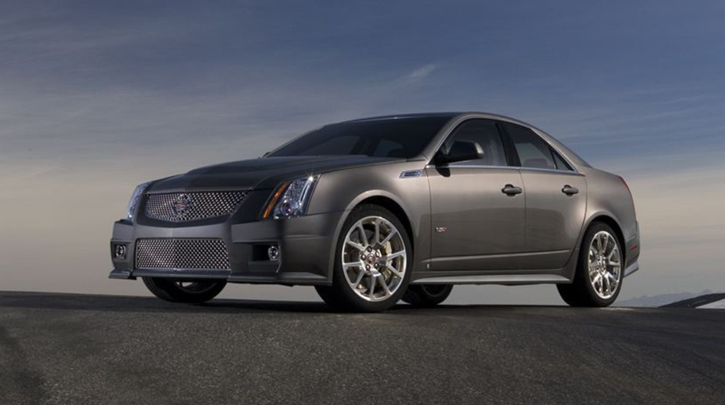 Still photo parked on asphalt of a 2009 Cadillac CTS-V sedan