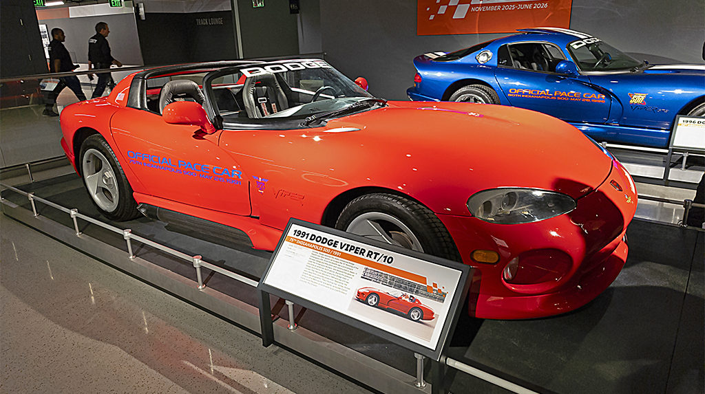The 1991 Dodge Viper R/T 10 Indy 500 pace car that was used to pace the field of the Indianapolis 500